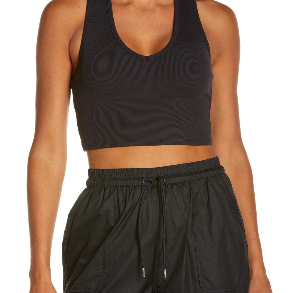 Alo NWOT Goddess Ribbed Cropped Racerback Tank - Picture 2 of 8